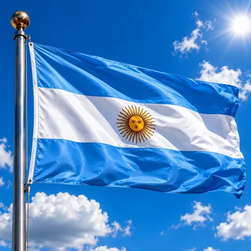 BANDERA ARGENTINA CON SOL DE 0.90x1.50 MT